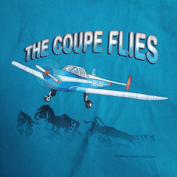 Vintage The Coupe Flies Airplane T-Shirt - Picture 1 of 8